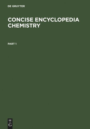 Concise Encyclopedia Chemistry Mary Eagleson