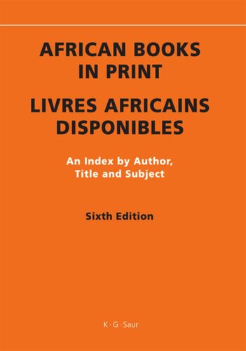 African Books In Print 6th Edition Ccile Lomer Editor
