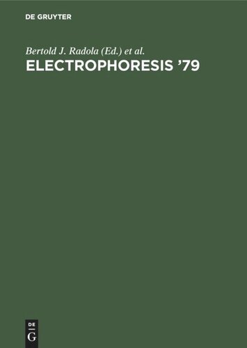 Electrophoresis 79 Bertold J Radola 1979 Mnchen International Conference On Electrophoresis