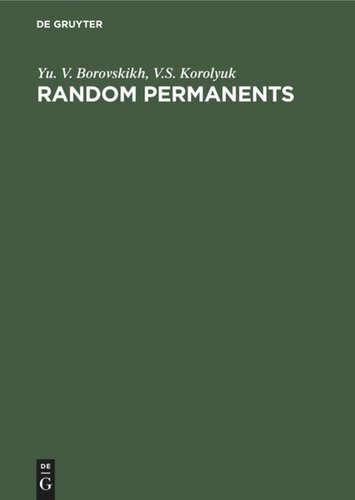 Random Permanents Reprint 2020 Yu V Borovskikh V S Korolyuk