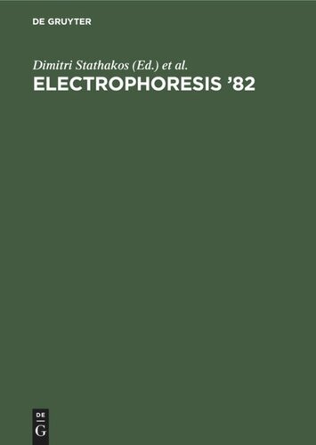 Electrophoresis 82 Dimitri Stathakos 1982 Athenai International Conference On Electrophoresis