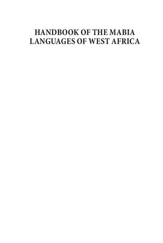 Handbook Of The Mabia Languages Of West Africa Adams Bodomo Hasiyatu Abubakari