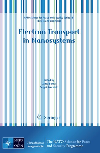 Electron Transport In Nanosystems 2008th Edition Janez Bonca Editor