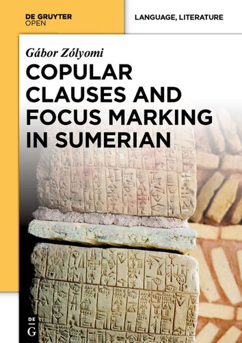 Copular Clauses And Focus Marking In Sumerian Gbor Zlyomi