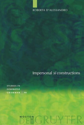 Impersonal Si Constructions Agreement And Interpretation Roberta Dalessandro