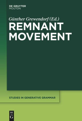 Remnant Movement Gnther Grewendorf Editor