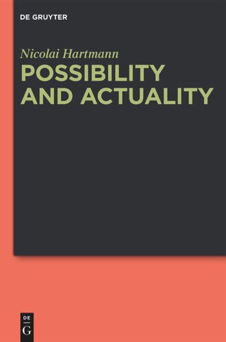 Possibility And Actuality Nicolai Hartmann Roberto Poli Stephanie Adair Alex Scott