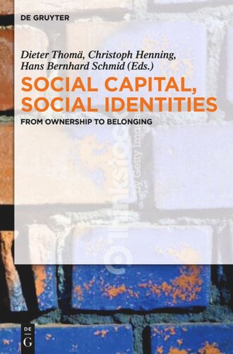 Social Capital Social Identities From Ownership To Belonging Dieter Thom Editor Christoph Henning Editor Hans Bernhard Schmid Editor