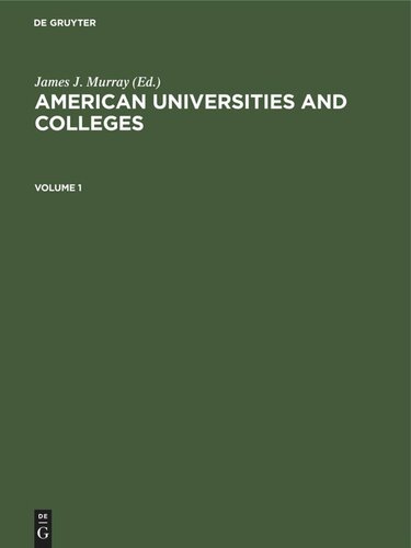 American Universities And Colleges 16th Ed Reprint 2021 James J Murray Editor