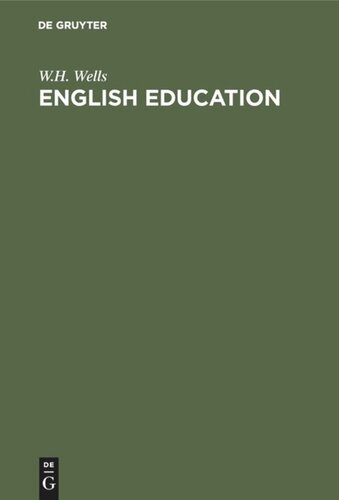 English Education The Law The Church And The Government Of The British Empire Wh Wells