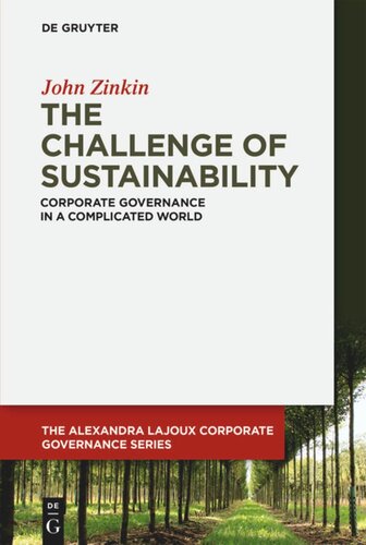 The Challenge Of Sustainability Corporate Governance In A Complicated World John Zinkin
