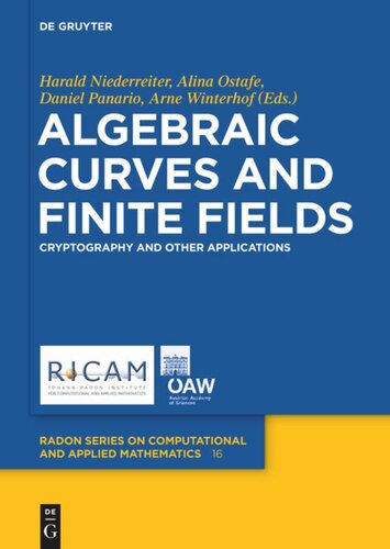 Algebraic Curves And Finite Fields Cryptography And Other Applications