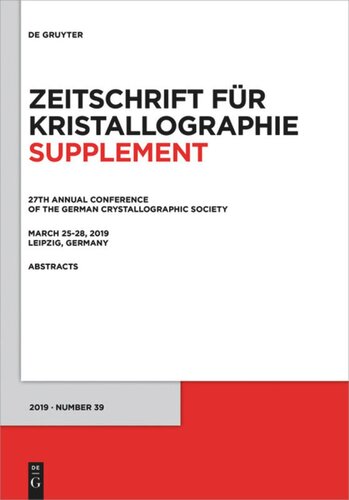 27th Annual Conference Of The German Crystallographic Society March 2528 2019 Leipzig Germany