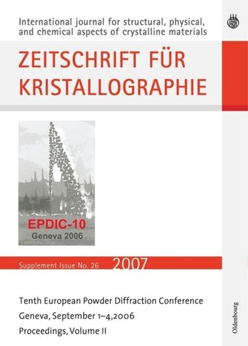 Tenth European Powder Diffraction Conference Geneva September 14 2006