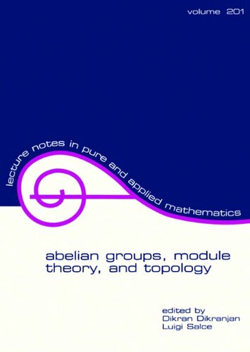 Abelian Groups Module Theory And Topology 1st Edition Dikran Dikranjan
