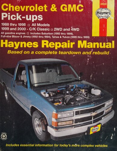 Chevrolet Gmc Pickups Haynes Repair Manual Haynes Repair Manuals