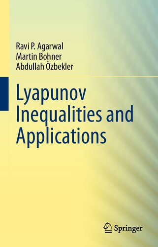 Lyapunov Inequalities And Applications 1st Ed 2021 Ravi P Agarwal