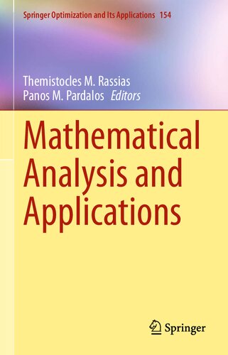 Mathematical Analysis And Applications 1st Edition Themistocles M Rassias