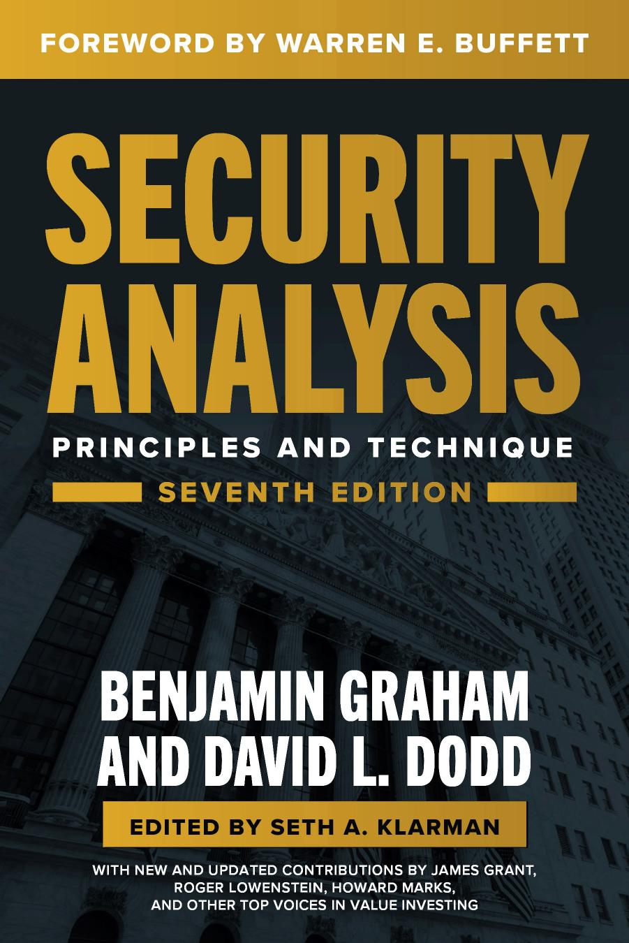 Security Analysis Principles And Techniques 7th Edition 7th Benjamin Graham David L Dood Seth A Klarman