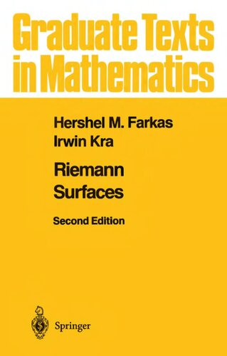 Riemann Surfaces Graduate Texts In Mathematics 71 Softcover Reprint Of The Original 2nd Ed 1992 Hershel M Farkas