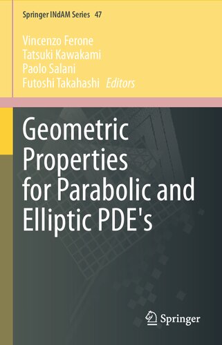 Geometric Properties For Parabolic And Elliptic Pdes 1st Ed 2021 Vincenzo Ferone