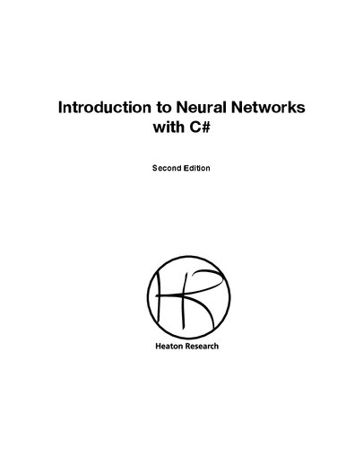 Introduction To Neural Networks For C 2nd Edition Jeff Heaton