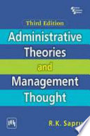 Administrative Theories And Management Thought 3rd Edition R K Sapru