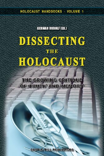 Dissecting The Holocaust 3rd Edition Germar Rudolf Robert Faurisson