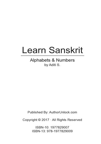 Learn Sanskrit Alphabets Numbers Aditi S