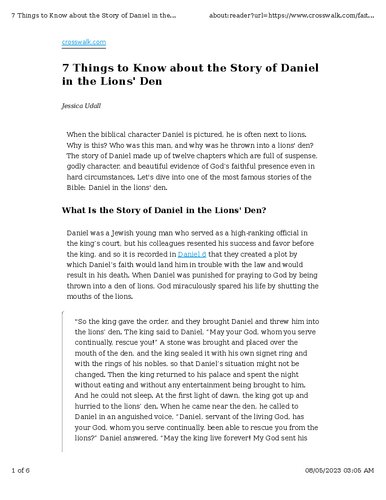 7 Things To Know About The Story Of Daniel In The Lions Den 2023th Edition Jessica Udall