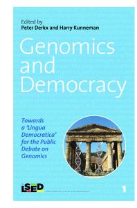 Genomics And Democracy Towards A Lingua Democratica For The Public Debate On Genomics 1st Edition Peter Derkx Harry Kunneman