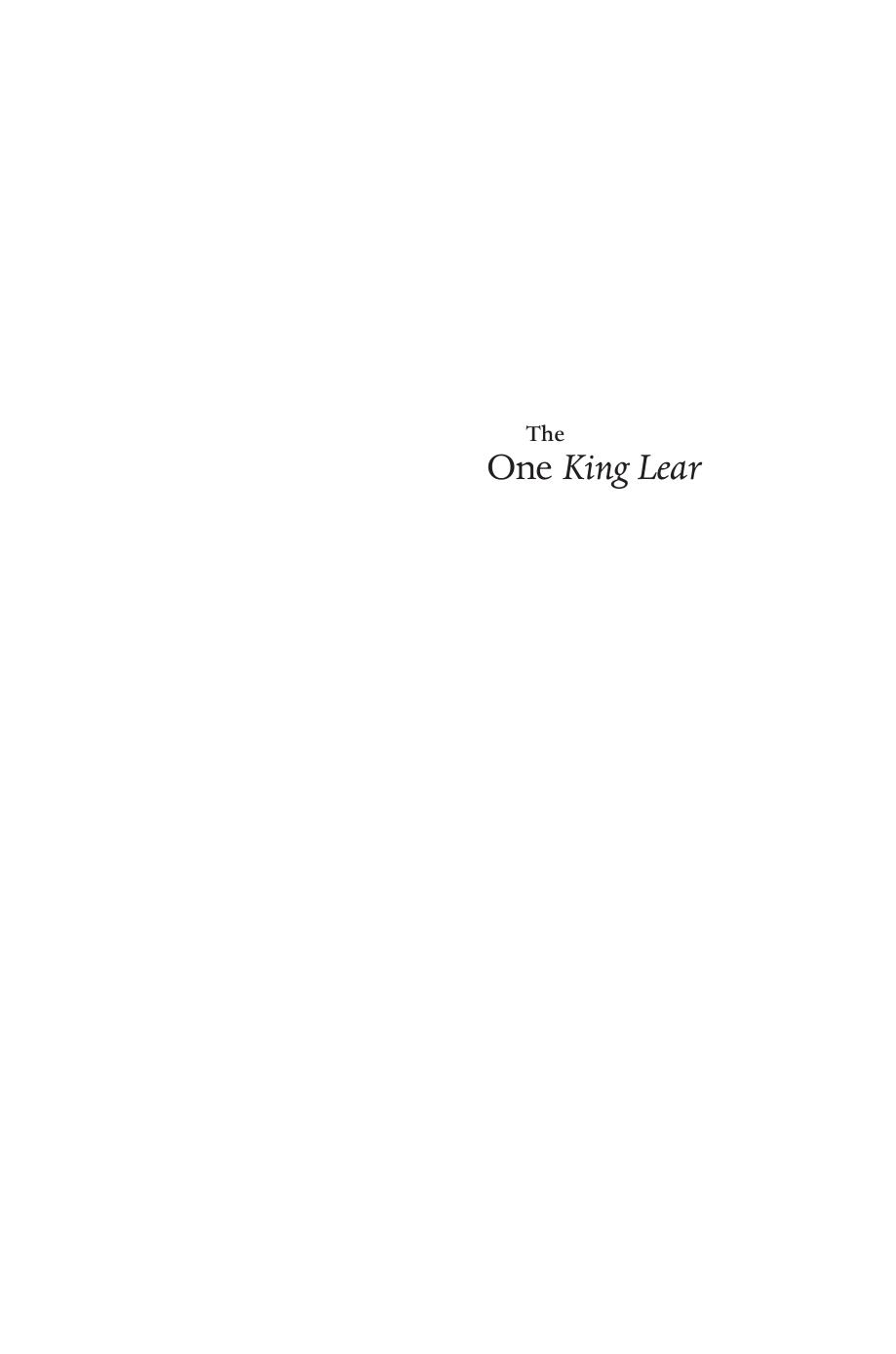 The One King Lear Brian Vickers