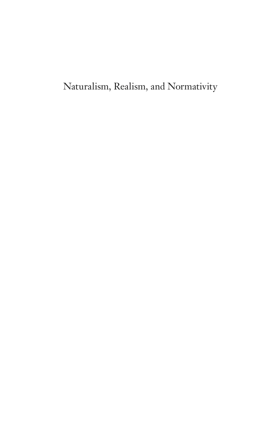 Naturalism Realism And Normativity Hilary Putnam