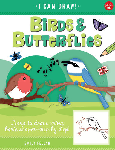 Birds Butterflies Learn To Draw Using Basic Shapesstep By Step Emily Fellah