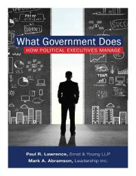 What Government Does How Political Executives Manage Mark A Abramson Paul Lawrence