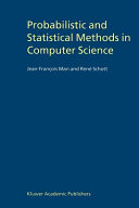 Probabilistic And Statistical Methods In Computer Science Jeanfranois Mari