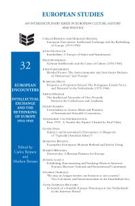 European Encounters Intellectual Exchange And The Rethinking Of Europe 19141945 1st Edition Carlos Reijnen Marleen Rensen