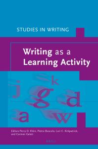 Writing As A Learning Activity 1st Edition Perry Klein Pietro Boscolo Lori Kirkpatrick Carmen Gelati