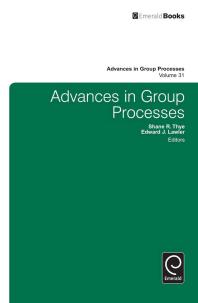 Advances In Group Processes Shane R Thye Edward J Lawler