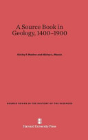 A Source Book In Geology 14001900 Kirtley F Mather Shirley L Mason