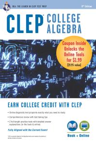 Clep College Algebra Book Online 8th Edition Stu Schwartz