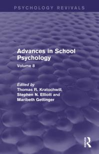 Advances In School Psychology Volume 8 Thomas R Kratochwill