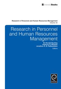 Research In Personnel And Human Resources Management M Ronald Buckley Anthony R Wheeler Jonathon R B Halbesleben