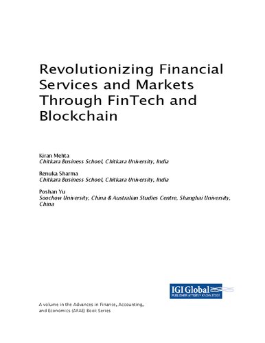 Revolutionizing Financial Services And Markets Through Fintech And Blockchain Kiran Mehta