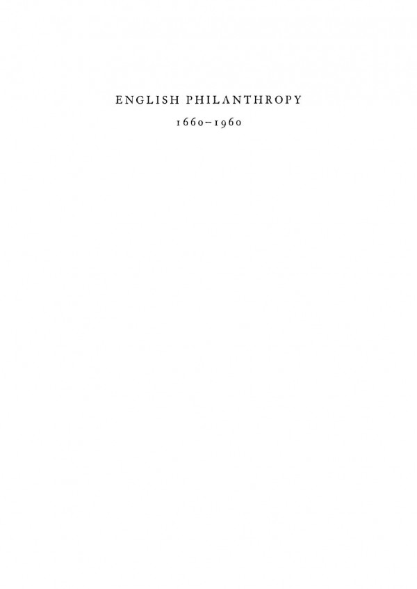 English Philanthropy 16601960 David Owen