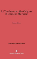 Li Tachao And The Origins Of Chinese Marxism Maurice Meisner