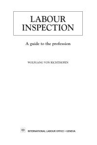 Labour Inspection A Guide To The Profession 1st Edition Wolfgang Von Richthoven