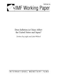 Does Inflation In China Affect The United States And Japan 1st Edition Luke Willard Tarhan Feyzioglu