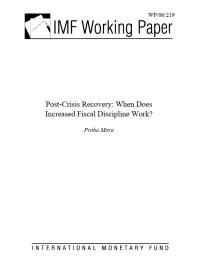 Postcrisis Recovery When Does Increased Fiscal Discipline Work 1st Edition Pritha Mitra