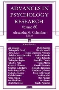 Advances In Psychology Research Volume 60 1st Edition Alexandra M Columbus